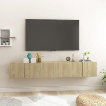 Vidaxl vidaXL Stenske TV omarice 3 kosi, hrast sonoma, 60x30x30 cm