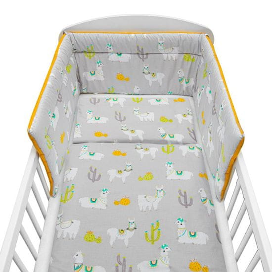 NEW BABY 3-delna posteljnina 90/120 cm lama siva in gorčična