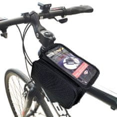 Ototop torbica z dvojnim žepom za okvir kolesa, črna