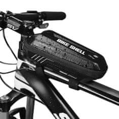 Ototop Shell E5 torbica z dvojnim žepom za okvir kolesa, črna