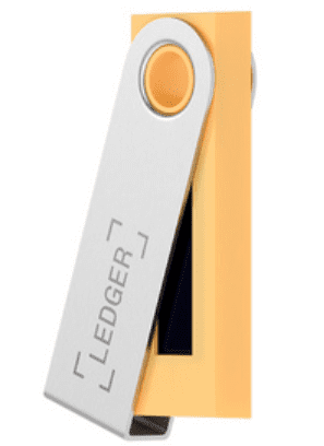 Ledger Nano S denarnica za Bitcoin in druge kriptovalute, rumena