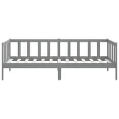 Vidaxl Dnevna postelja siva trdna borovina 90x200 cm