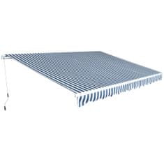 shumee Ročno zložljiva tenda 450 cm modra/bela