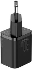 BASEUS Super-SI hišni polnilec adapter, Tip C, 30 W, črn