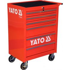 YATO Mobilna delavniška omara 6 predalov rdeča
