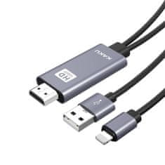 Kaku KSC-556 kabel USB - Lightning / HDMI 1m, siva