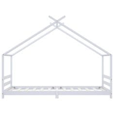 Vidaxl Otroški posteljni okvir bel iz trdne borovine 90x200 cm