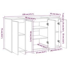 Vidaxl Komoda betonsko siva 120x41x75 cm iverna plošča