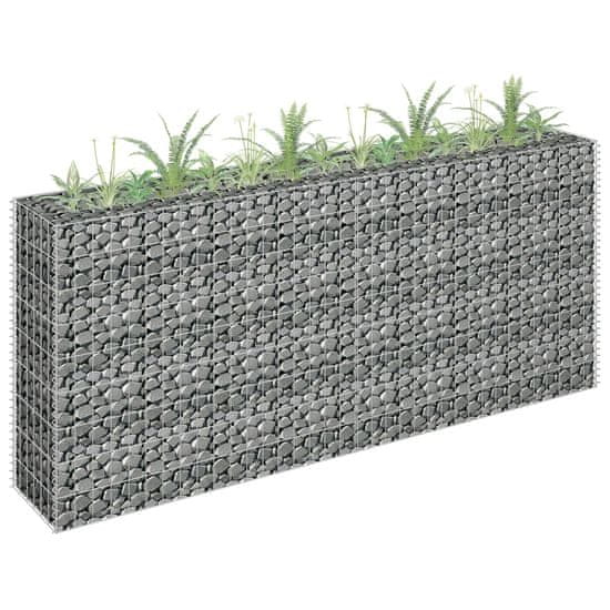 Vidaxl Visoka greda gabion pocinkano jeklo 180x30x90 cm