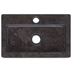 Vidaxl Umivalnik črn 38x24x6,5 cm marmor