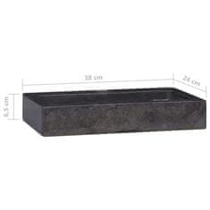 Vidaxl Umivalnik črn 38x24x6,5 cm marmor