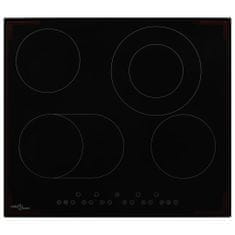 Vidaxl Keramična kuhalna plošča s 4 gorilniki na dotik 6600 W