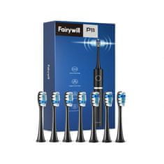 FairyWill Akumulatorska zobna krtačka črna + 8 nastavkov FW-P11
