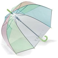 Esprit Umbrella Transparent Long AC Domeshape Rainbow 53161 zelena