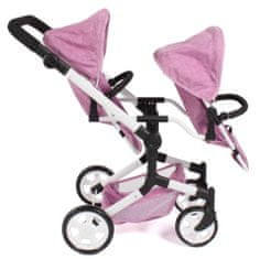 Bayer Chic LINUS DUO voziček za dvojčke, svetlo roza