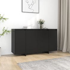 Vidaxl Komoda črna 135x41x75 cm iverna plošča