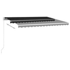 Vidaxl Ročna tenda 4,5 x 3,5 m Antracit 100% poliester