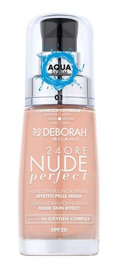 Deborah 24h Nude Perfect tekoči puder, 01 Fair