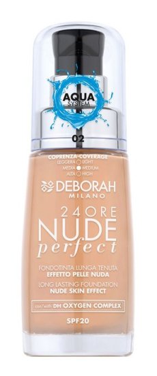 Deborah 24h Nude Perfect tekoči puder, 02 Beige