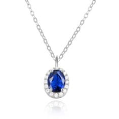 Beneto Očarljiva srebrna ogrlica s cirkoni á la Kate Middleton AGS852 / 47 (verižica, obesek)
