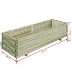 Vidaxl Visoka greda 120x40x30 cm lesena pravokotna