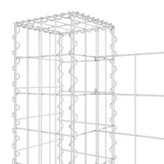 shumee Gabion košara U-oblike s 3 stebri železo 260x20x100 cm