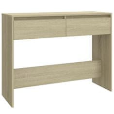Vidaxl Konzolna mizica sonoma hrast 100x35x76,5 cm iverna plošča