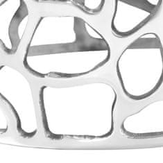 Vidaxl Klubska mizica iz litega aluminija 70x30 cm srebrna