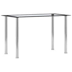 Vidaxl Jedilna miza črna in prozorna 120x60x75 cm kaljeno steklo