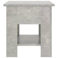 Vidaxl Klubska mizica betonsko siva 40x40x42 cm konstruiran les