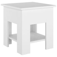 Vidaxl Kavna mizica, bela, 40x40x42 cm, material na osnovi lesa