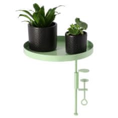 Greatstore Esschert Design Pladenj za rastline z nosilcem, okrogel, zelen, L