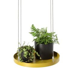shumee Esschert Design Viseči pladenj za rastline, okrogel, zlat, velikost L