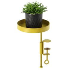 Vidaxl Esschert Design Pladenj za rastline z nastavkom, okrogel, zlat, velikost S