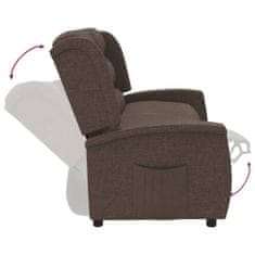Vidaxl 2-sedežni raztegljivi masažni stol, taupe, oblazinjen s tkanino