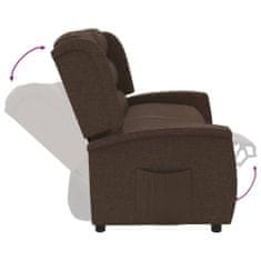 Vidaxl 2-sedežni zložljivi masažni stol, rjav, oblazinjen s tkanino