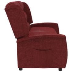 Vidaxl 2-sedežni zložljivi masažni fotelj, vinsko rdeča barva, tkanina