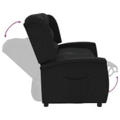 shumee 2-sedežni zložljivi masažni stol, črn, oblazinjen s tkanino