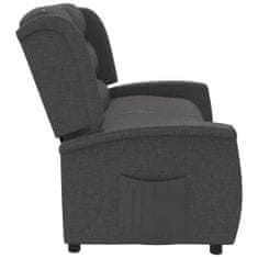 Vidaxl 2-sedežni zložljivi masažni fotelj, temno siv, tkanina