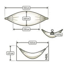 La Siesta Viseča mreža La Siesta Modesta Nougat, Double, 160kg, 350 cm