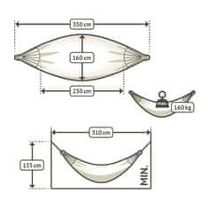 La Siesta Viseča mreža La Siesta Modesta Flamingo, Double, 160kg, 350 cm