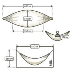 La Siesta Viseča mreža La Siesta Modesta Flamingo, Kingsize, 200kg, 400 cm