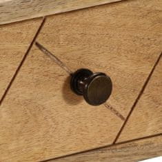 Vidaxl Pisalna miza s predali trden mangov les 110x50x76 cm