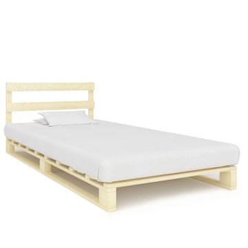 Vidaxl Posteljni okvir iz palet trdna borovina 100x200 cm