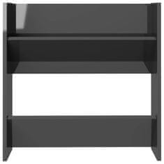 Vidaxl Stenske omare za čevlje 4 kosi visok sijaj sive 60x18x60 cm
