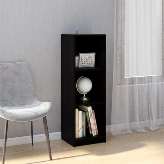 Greatstore Knjižna omara za razdelitev prostora črna 36x33x110 cm borovina