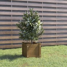 Vidaxl Vrtno cvetlično korito medeno rjavo 31x31x31 cm trdna borovina