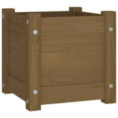 Vidaxl Vrtno cvetlično korito medeno rjavo 31x31x31 cm trdna borovina