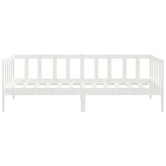 Vidaxl Dnevna postelja bela trdna borovina 90x200 cm