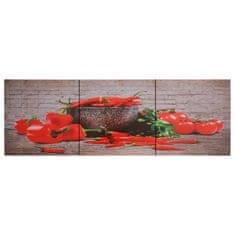 Vidaxl Slika na platnu paprika večbarvna 120x40 cm
